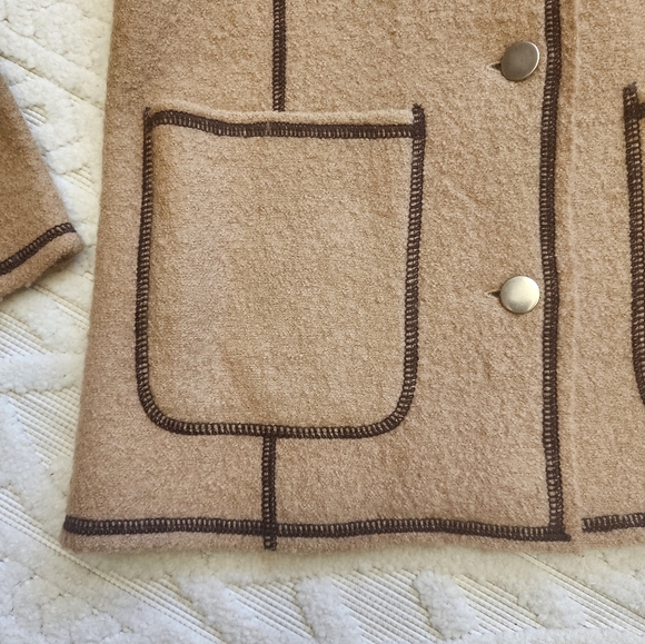 S Tan Boiled Wool Jacket - Picture 14 of 15